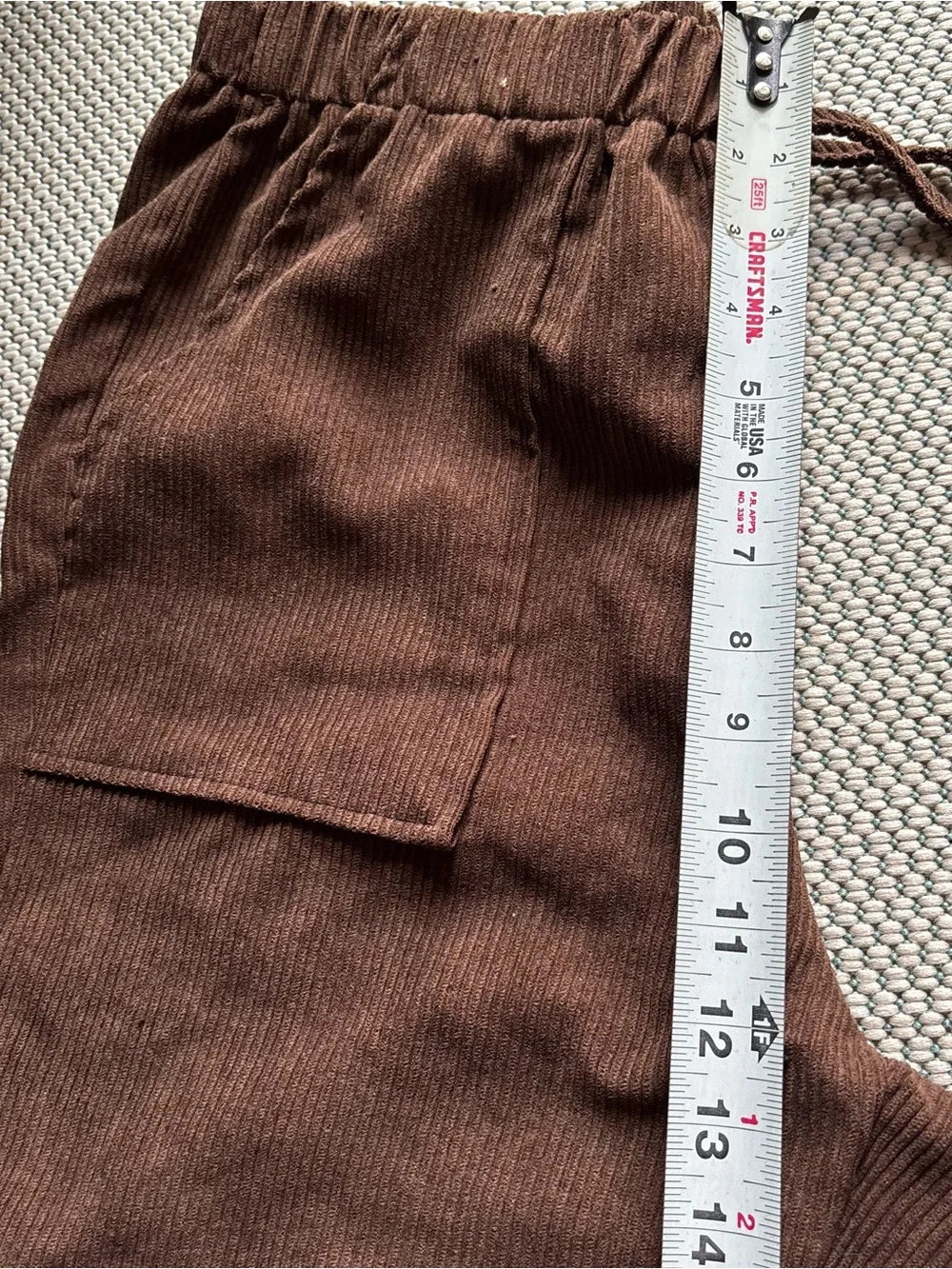 Emery Rose Women’s Brown Wide Pants Size L Pockets Elastic Waist